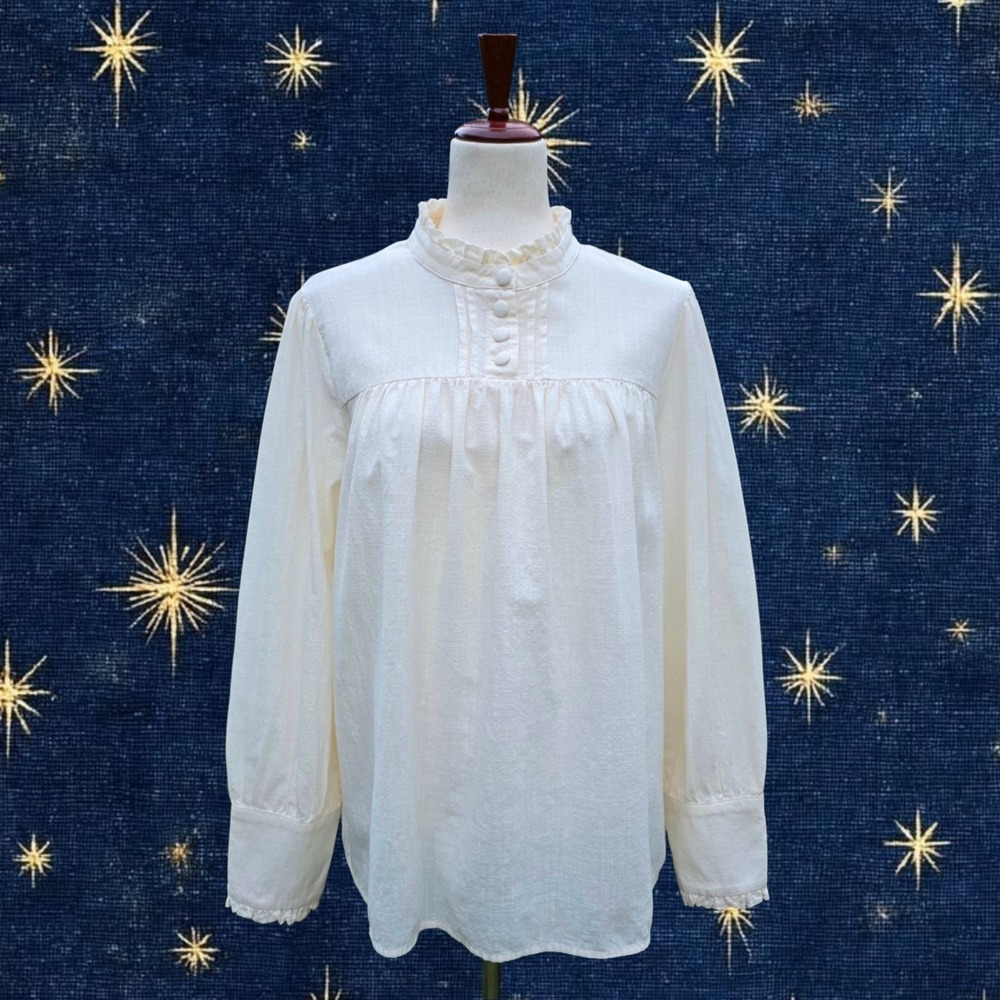 Scarlet Darkness Blouse Size XL Cream Mock Neck Ren Faire Victorian Regency